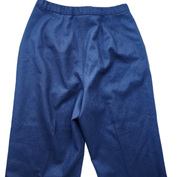 Womens USA Vintage 8 Academia High-Waist Pendleton Wool Wide Navy Trouser Pants - Picture 6 of 9